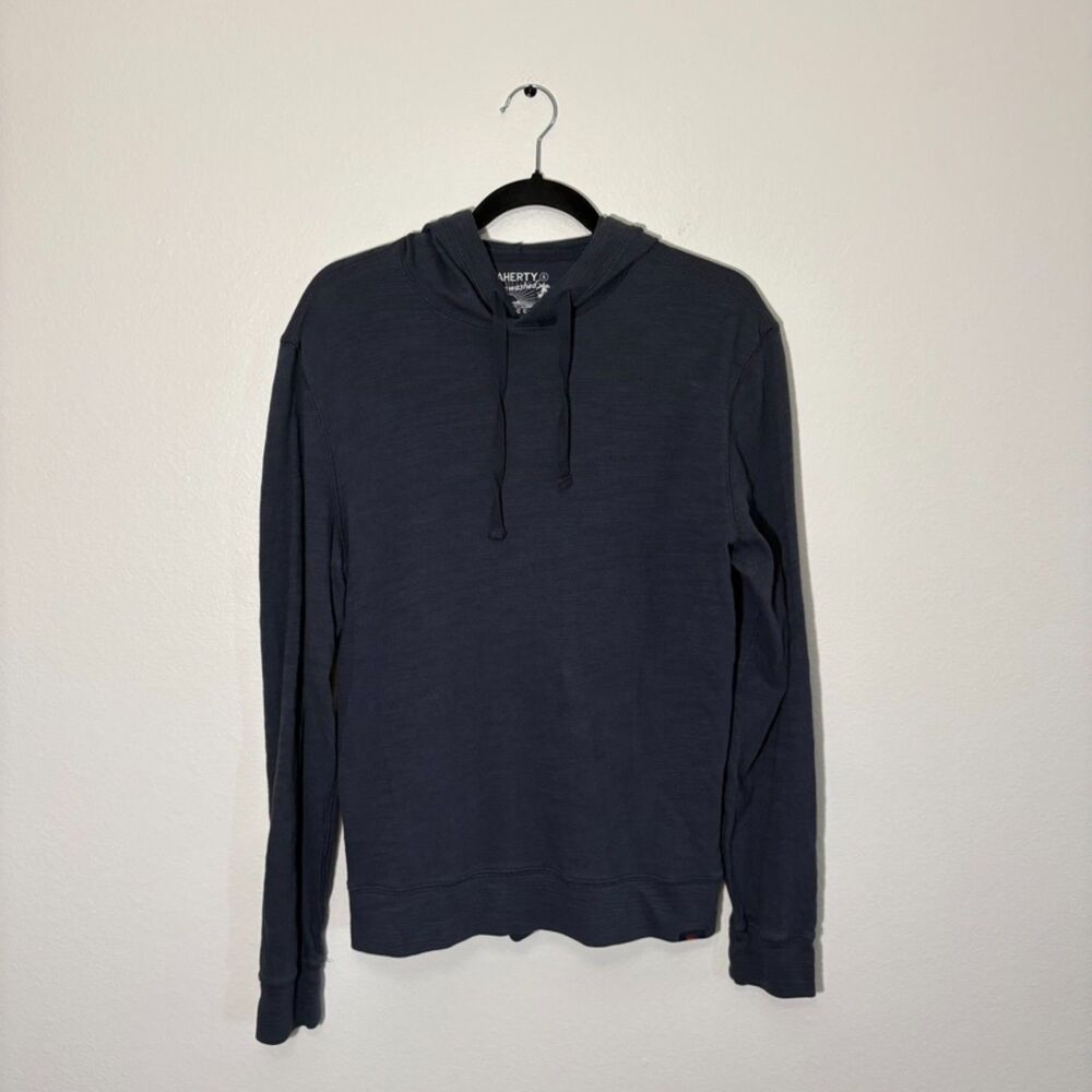Faherty Sunwashed Slub Hoodie Blue Nights Small Organic Cotton